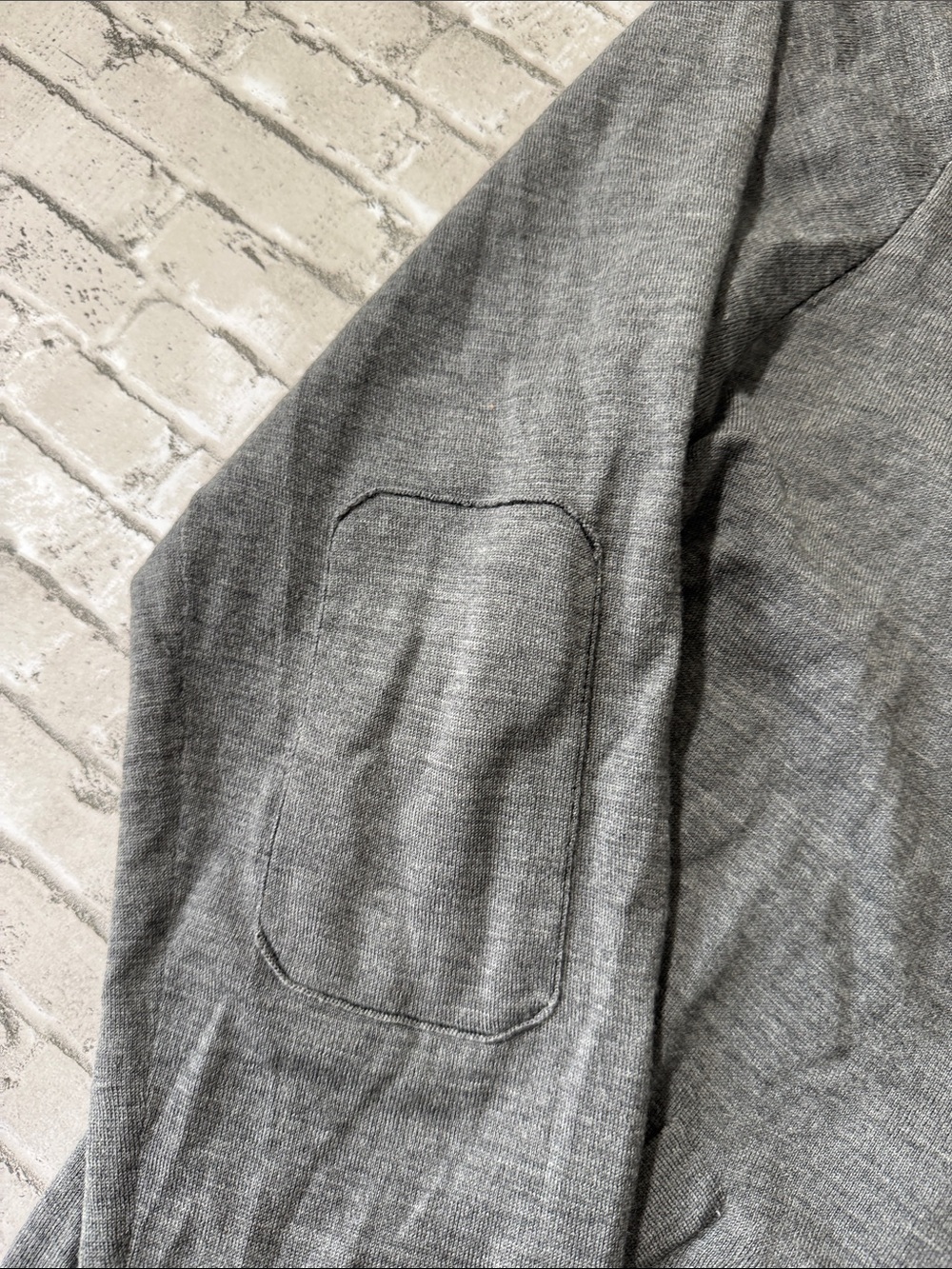 John Varvatos mens L Large gray solid 100% merino wool full zip knit hoodie EUC - Picture 5 of 8